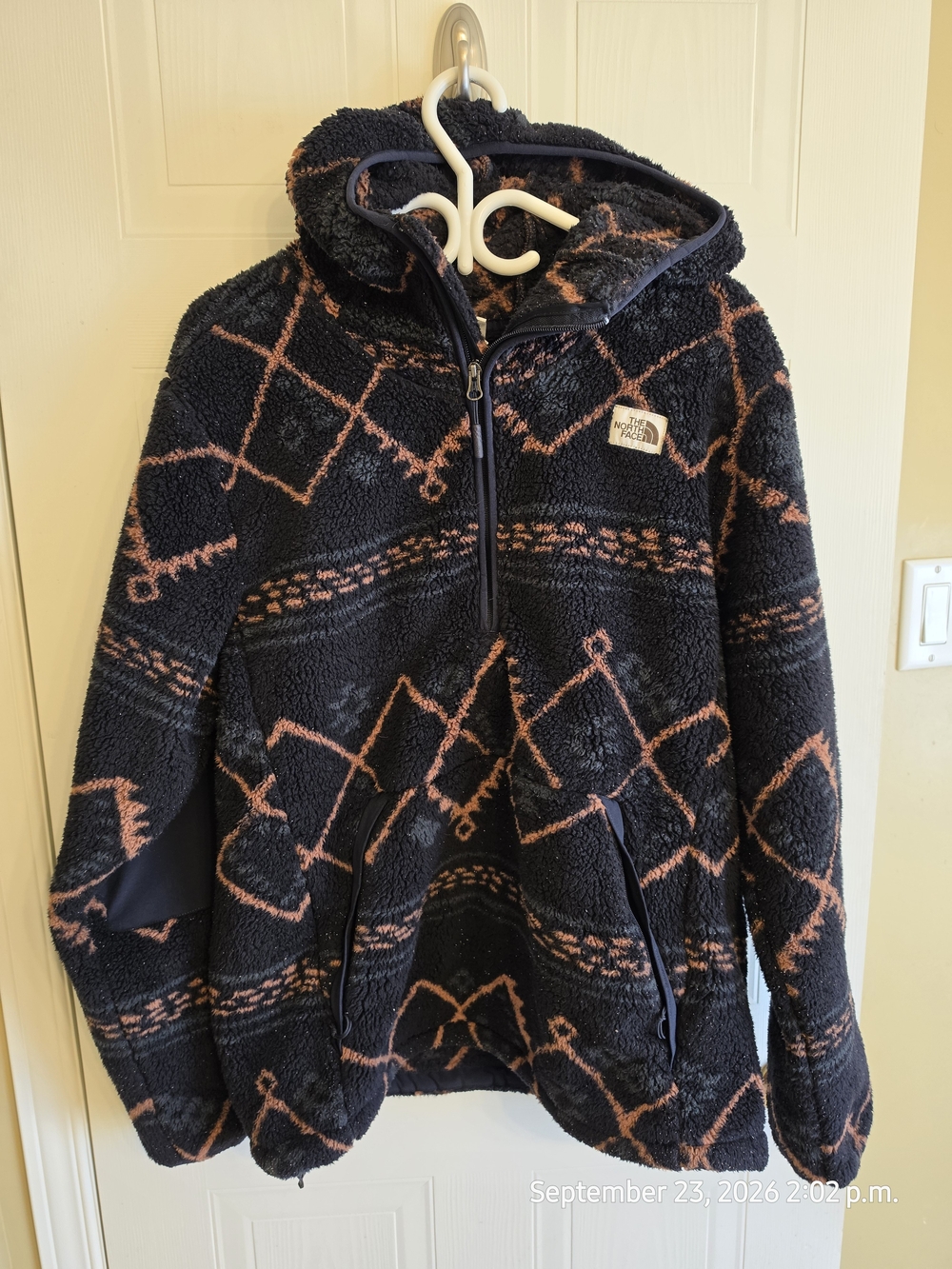 The North Face Men' Black Sherpa Half-Zip Hoodie